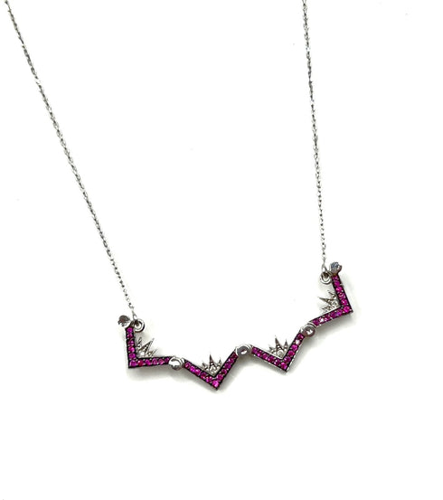 14K Gold Diamond & Ruby Star Of Bethlehem Opening Magnetic Necklace